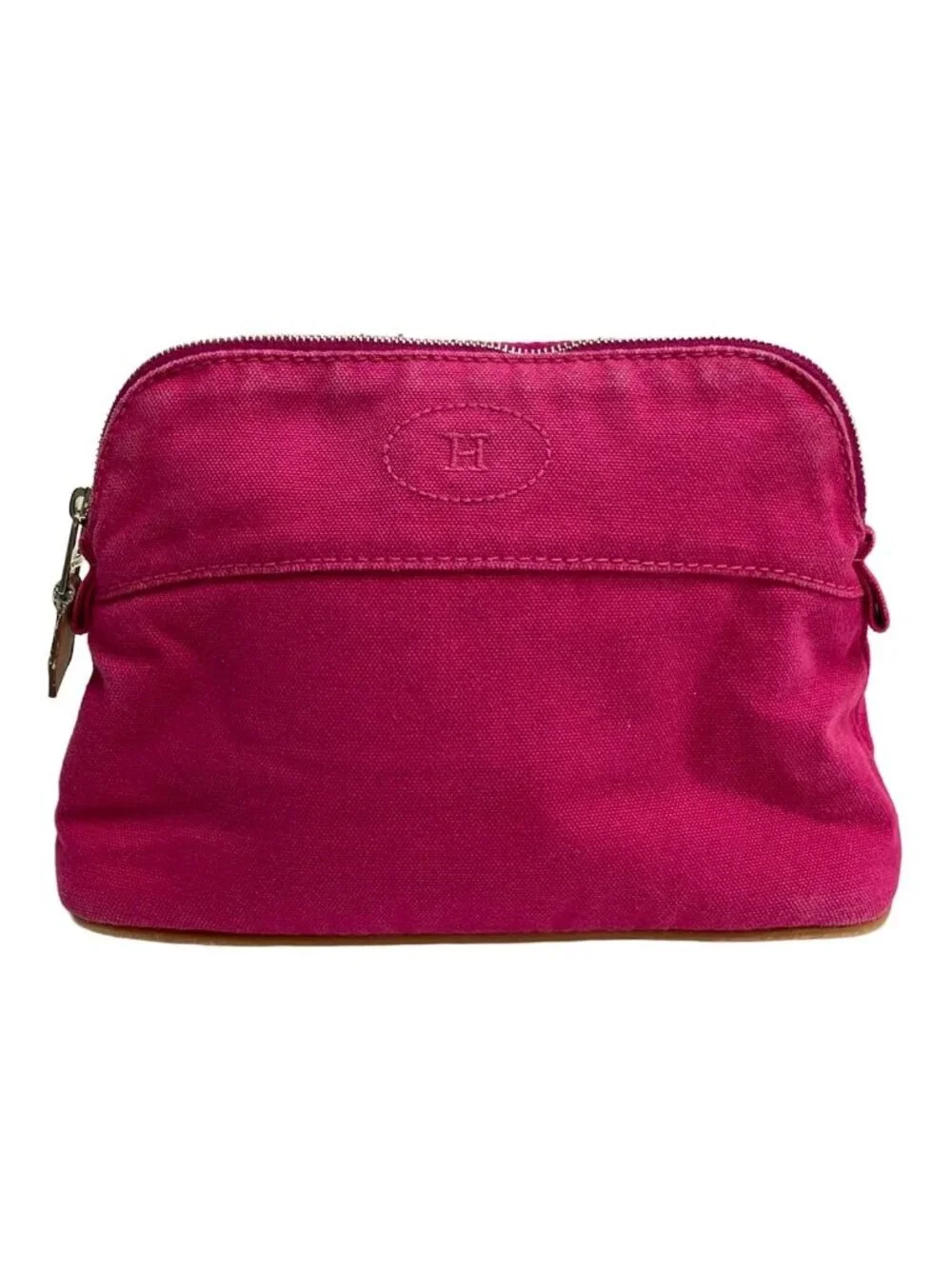 Hermes Pouch Pink Brown Leather